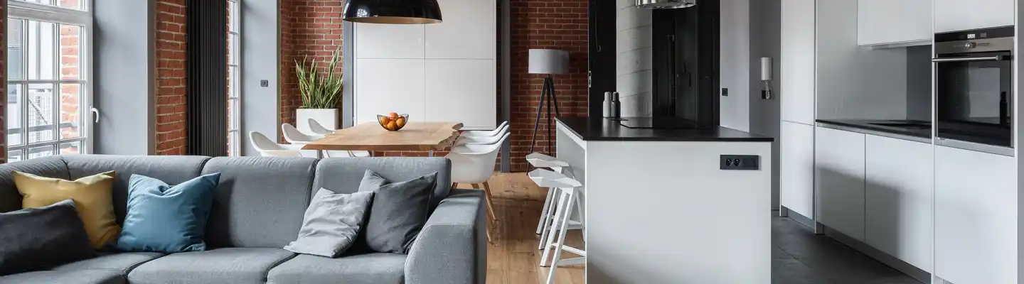 Apartment Air Con in Shad Thames - open plan kitchen, living and dining area