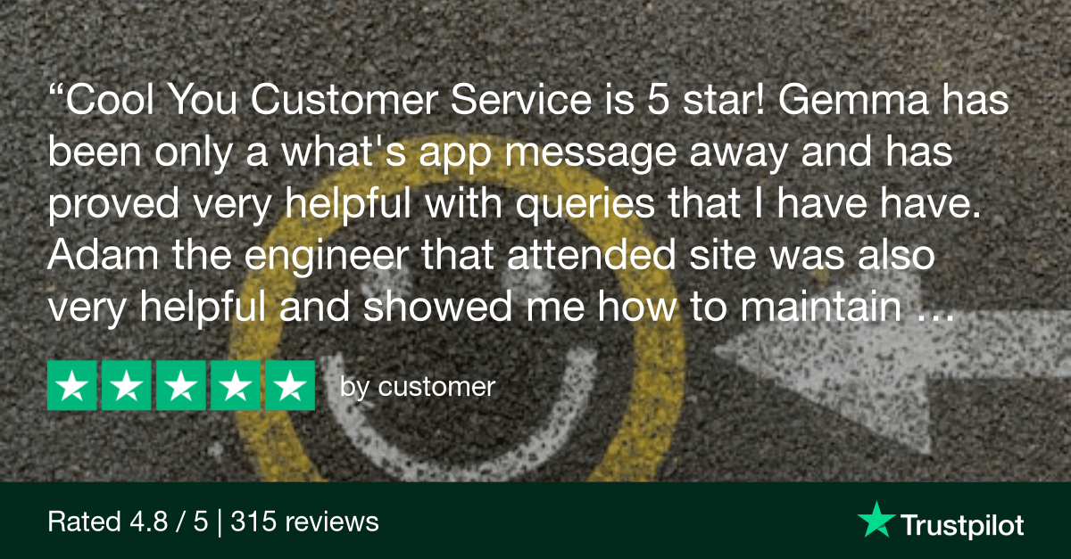 a 5-star trustpilot review for Cool You for the installation of water-cooled ac in London
